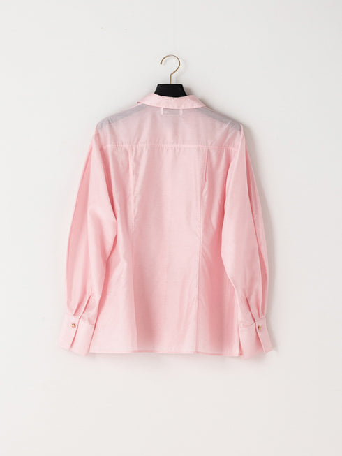 【 予約:1月中旬 】SHEER CURVY SHIRT /M264-18167