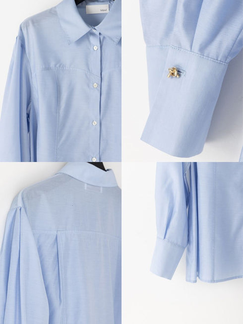 【 予約:1月中旬 】SHEER CURVY SHIRT /M264-18167