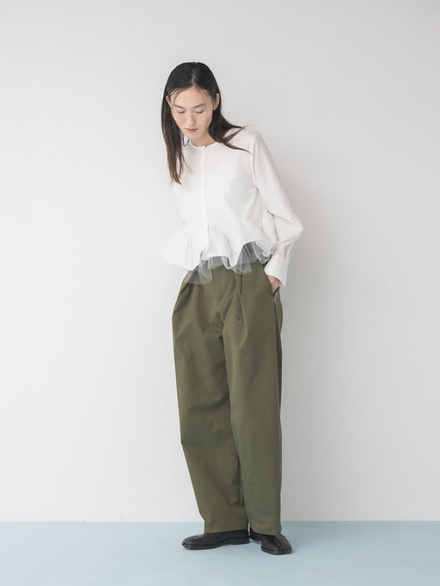 【 予約:1月中旬 】TULLE PEPLUM BLOUSE /M264-18168