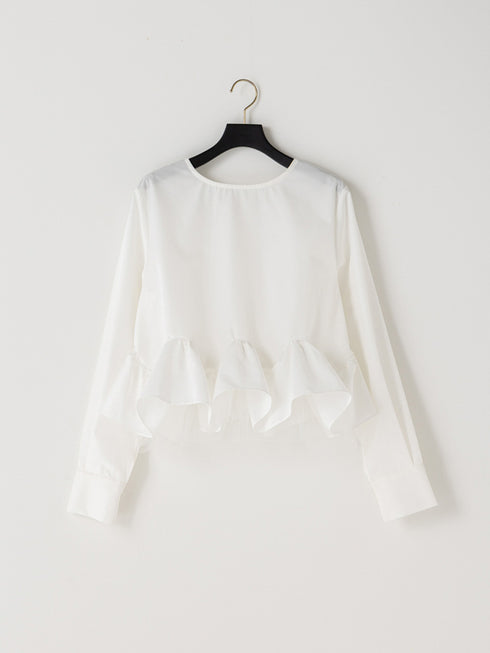 【 予約:1月中旬 】TULLE PEPLUM BLOUSE /M264-18168