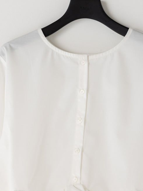 【 予約:1月中旬 】TULLE PEPLUM BLOUSE /M264-18168
