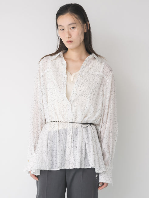 【 予約:1月中旬 】DOT SHEER CURVY SHIR /M264-18175