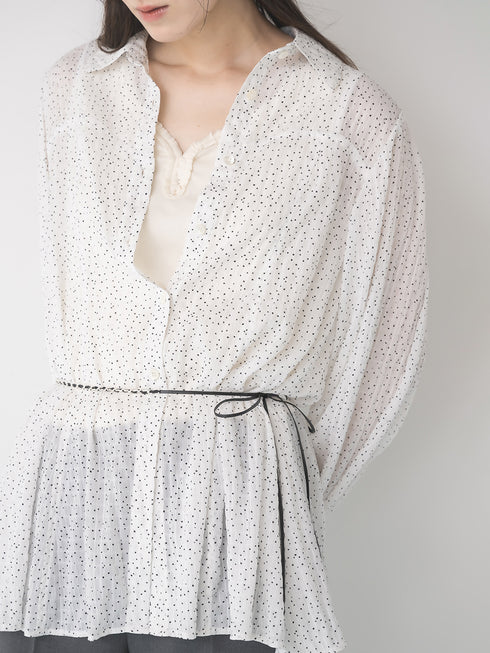 【 予約:1月中旬 】DOT SHEER CURVY SHIR /M264-18175