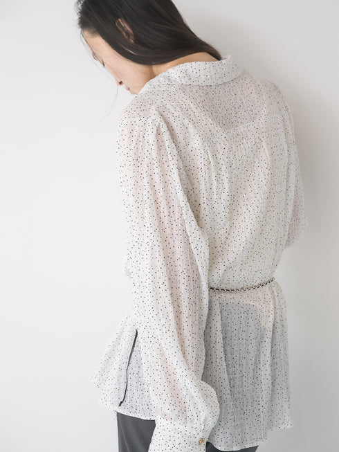 【 予約:1月中旬 】DOT SHEER CURVY SHIR /M264-18175