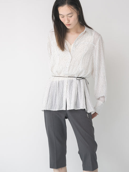【 予約:1月中旬 】DOT SHEER CURVY SHIR /M264-18175