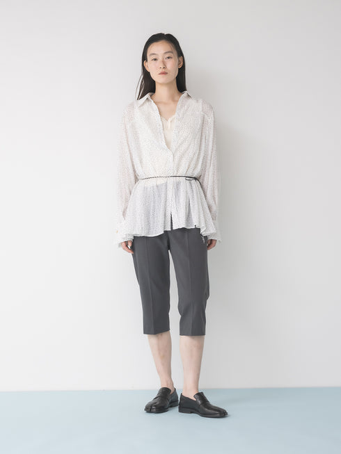 【 予約:1月中旬 】DOT SHEER CURVY SHIR /M264-18175