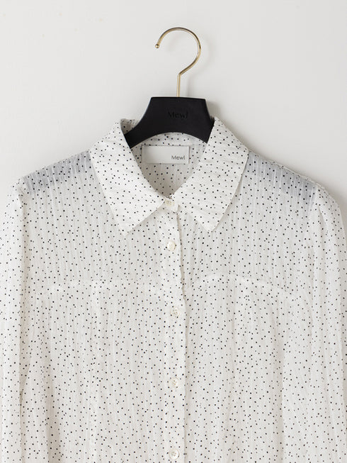 【 予約:1月中旬 】DOT SHEER CURVY SHIR /M264-18175