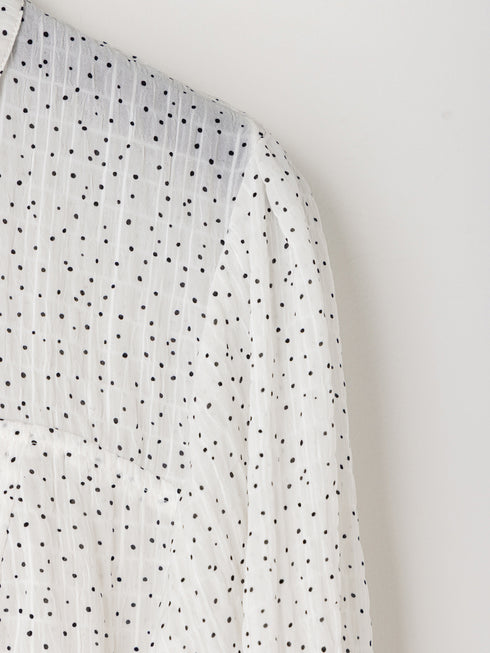 【 予約:1月中旬 】DOT SHEER CURVY SHIR /M264-18175