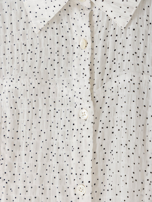 【 予約:1月中旬 】DOT SHEER CURVY SHIR /M264-18175
