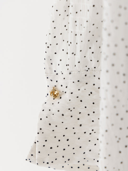 【 予約:1月中旬 】DOT SHEER CURVY SHIR /M264-18175