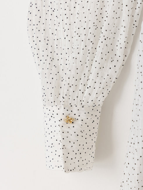 【 予約:1月中旬 】DOT SHEER CURVY SHIR /M264-18175