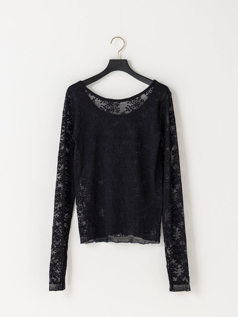 【 予約:1月中旬 】LACE LONG SLEEVE TOP /M264-88190