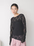 【 予約:1月中旬 】LACE LONG SLEEVE TOP /M264-88190