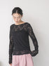 【 予約:1月中旬 】LACE LONG SLEEVE TOP /M264-88190