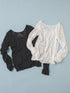 【 予約:1月中旬 】LACE LONG SLEEVE TOP /M264-88190