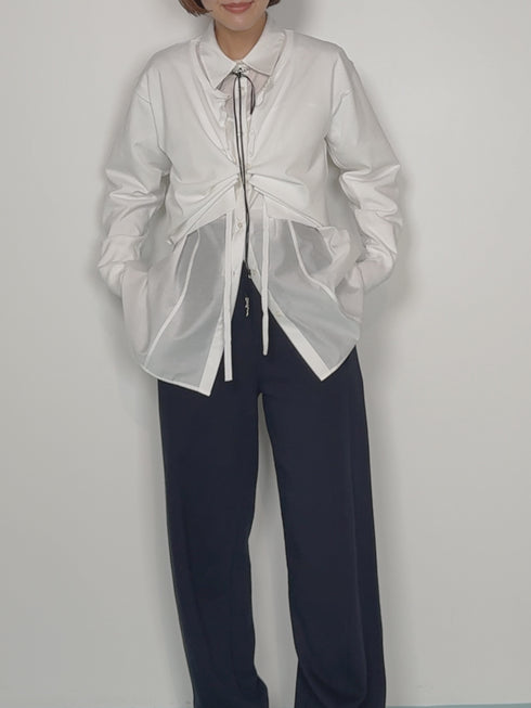 【 予約:1月中旬 】DRAWSTRING CARDIGAN /M264-98184