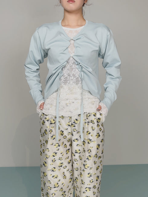 【 予約:1月中旬 】DRAWSTRING CARDIGAN /M264-98184