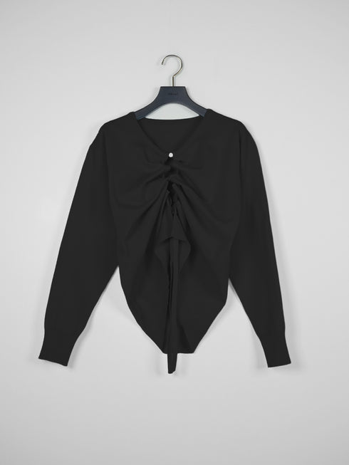 【 予約:1月中旬 】DRAWSTRING CARDIGAN /M264-98184