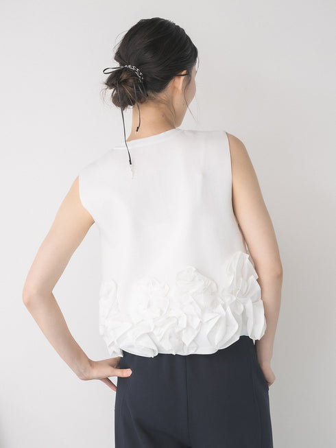 【 予約:1月中旬 】PEPLUM KNIT VEST /M264-98185