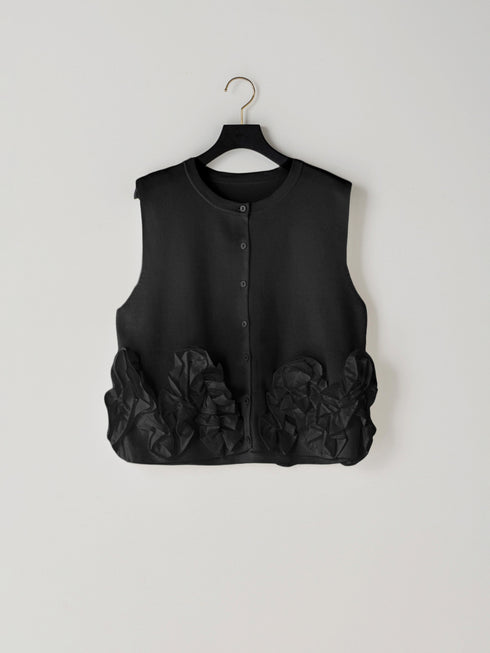 【 予約:1月中旬 】PEPLUM KNIT VEST /M264-98185