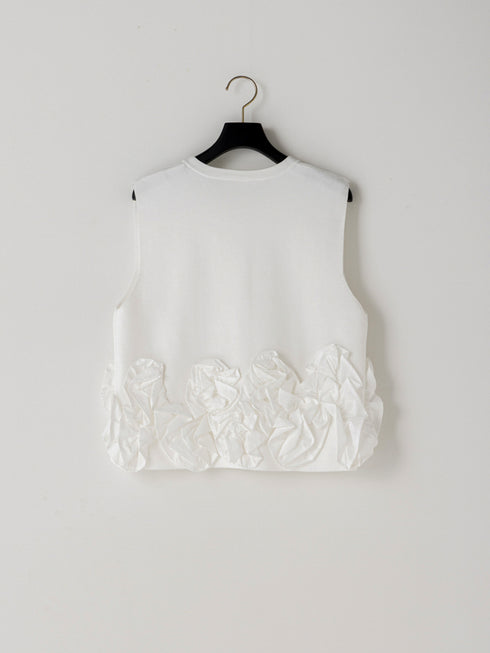 【 予約:1月中旬 】PEPLUM KNIT VEST /M264-98185