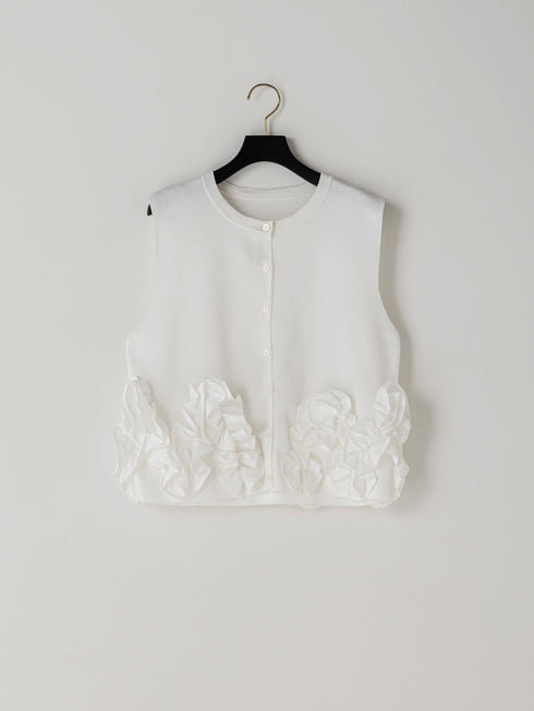 【 予約:1月中旬 】PEPLUM KNIT VEST /M264-98185