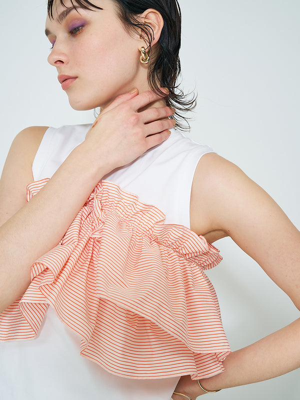 マルチWAYストライプフリルTOPS /M252-83185