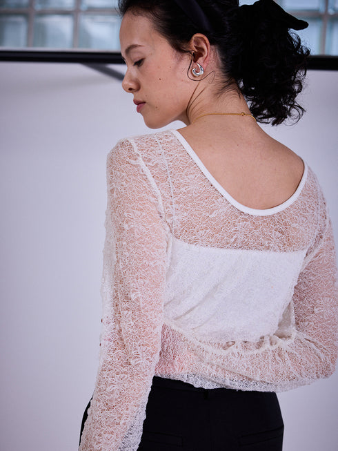 【 予約:11月上~中旬 】レースロングスリーブTOPS /M253-83021-3