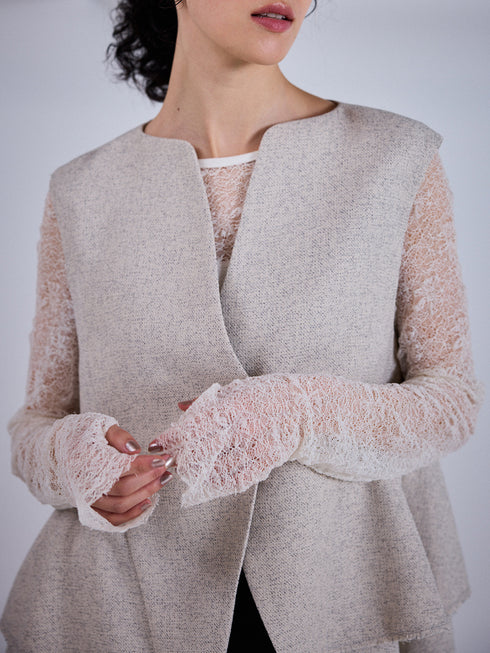 【 予約:11月上~中旬 】レースロングスリーブTOPS /M253-83021-3