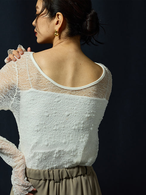 【 予約:8月上旬 】レースロングスリーブTOPS /M263-83147