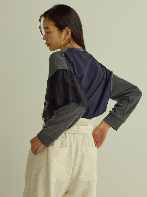 レースドッキングスウェット /M253-83023