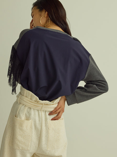 レースドッキングスウェット /M253-83023