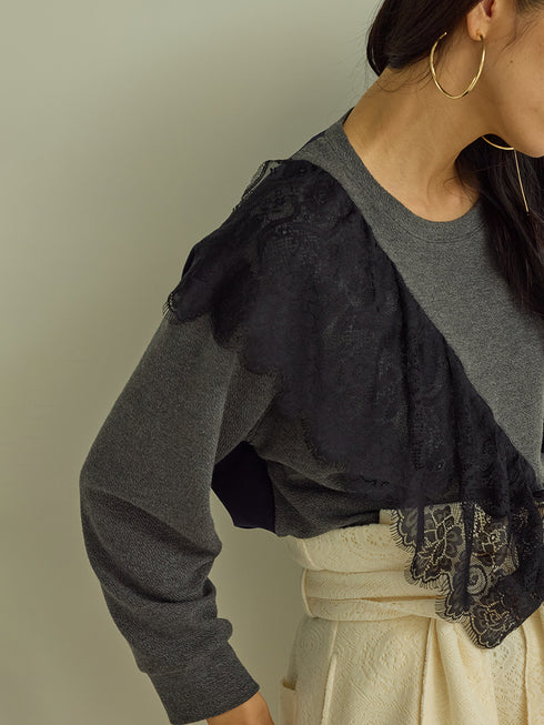 レースドッキングスウェット /M253-83023