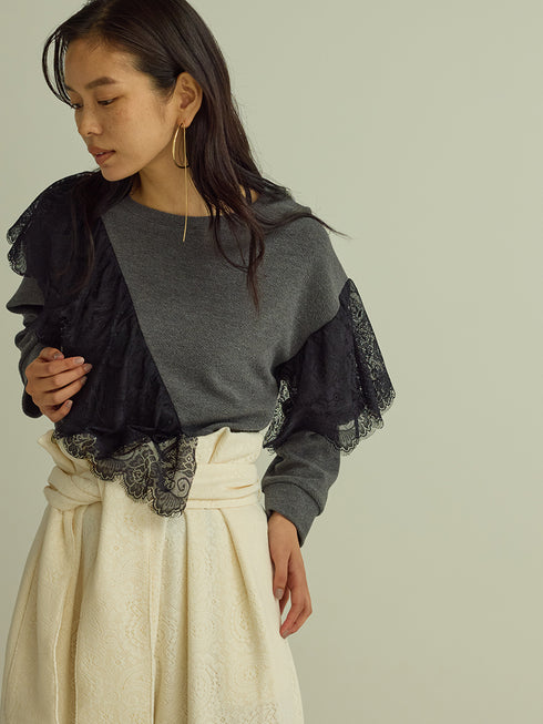 レースドッキングスウェット /M253-83023