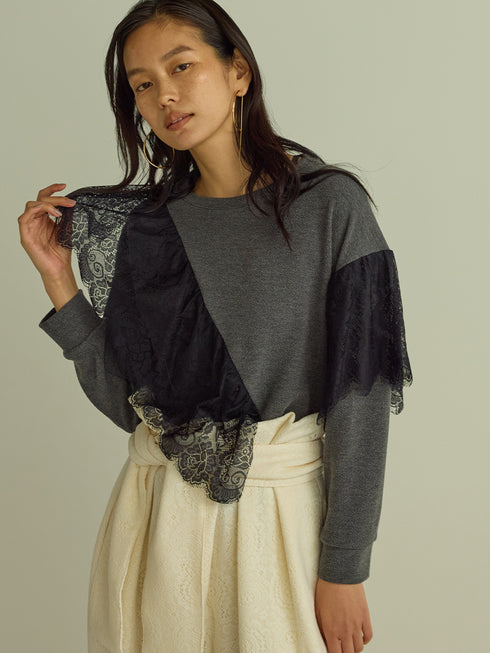 レースドッキングスウェット /M253-83023