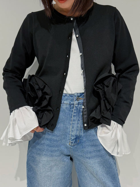 【 予約:12月中~下旬 】シャツスリーブ無地TOPS /M254-83035