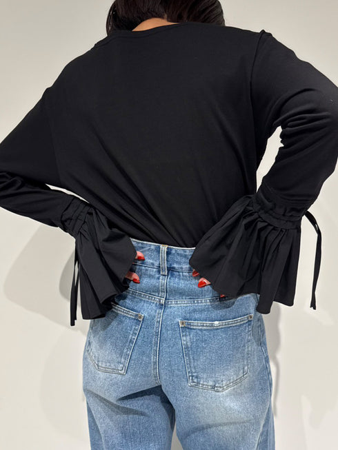 【 予約:12月中~下旬 】シャツスリーブ無地TOPS /M254-83035