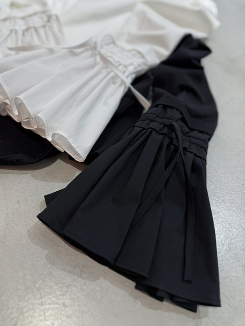 【 予約:12月中~下旬 】シャツスリーブ無地TOPS /M254-83035