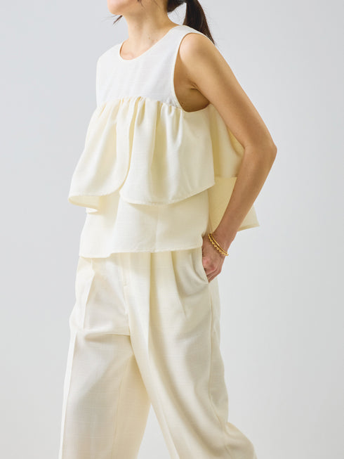 【 予約:4月下旬 】リネンツイードフリルBL /M262-18063