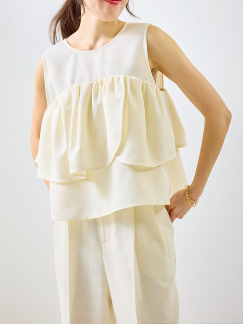 【 予約:4月下旬 】リネンツイードフリルBL /M262-18063