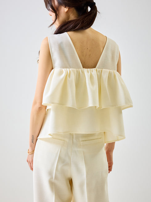 【 予約:4月下旬 】リネンツイードフリルBL /M262-18063