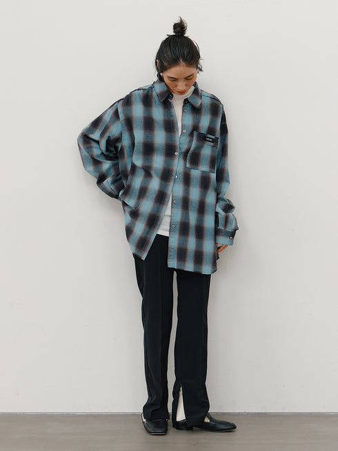 【 予約:11月中旬 】WASHED PLAID SHIRT /Y264-11123
