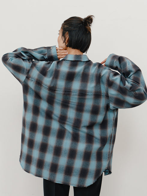 【 予約:11月中旬 】WASHED PLAID SHIRT /Y264-11123