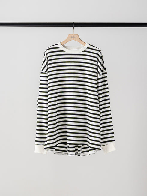 【 予約:10月中旬 】STRIPE FORM LONG T /Y264-81111