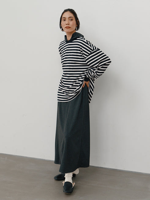 【 予約:10月中旬 】STRIPE FORM LONG T /Y264-81111