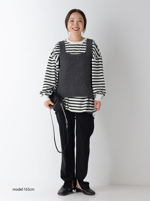 【 予約:10月中旬 】STRIPE FORM LONG T /Y264-81111