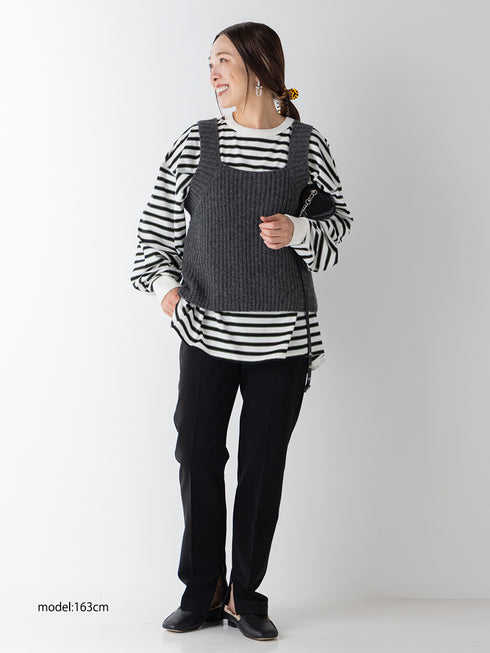 【 予約:10月中旬 】STRIPE FORM LONG T /Y264-81111