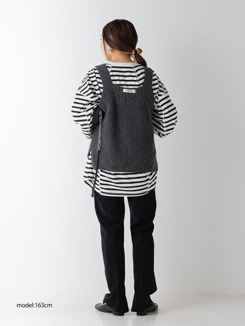 【 予約:10月中旬 】STRIPE FORM LONG T /Y264-81111