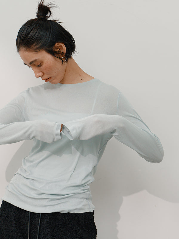 【 予約:10月中旬 】SHEER COTTON LONG T /Y264-81112