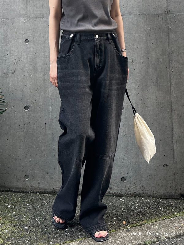 TUCK BELT DENIM PT /Y262-31064